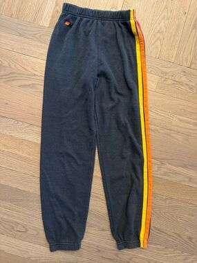 Aviator Nation KID'S 5 STRIPE SWEATPANTS - CHARCOAL Size 12